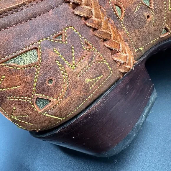 Old Gringo Wyoming Tooled Brown Leather Short Cowgirl Cowboy Western Boots 7.5 - Picture 14 of 16